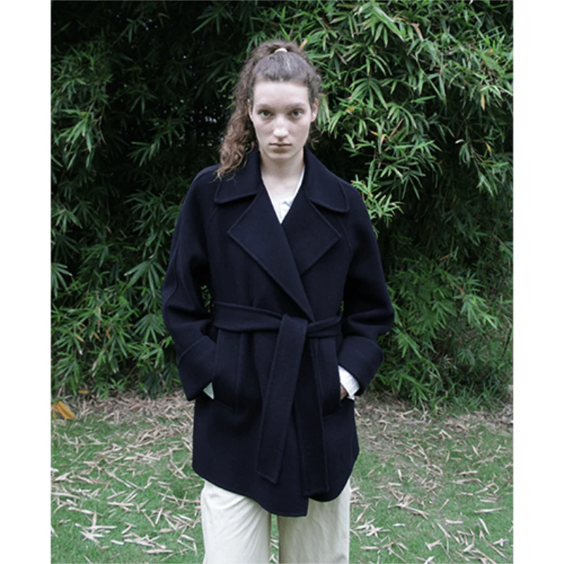 artbrut（AR）慵懒宽松高支羊毛大衣低袖窿翻袖口A0Y722JX3