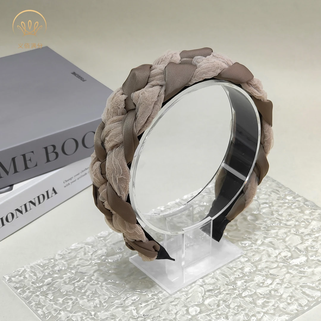 义佰满分百搭法式轻奢麻花辫编织发箍子宽边头箍发卡网红千惠同款