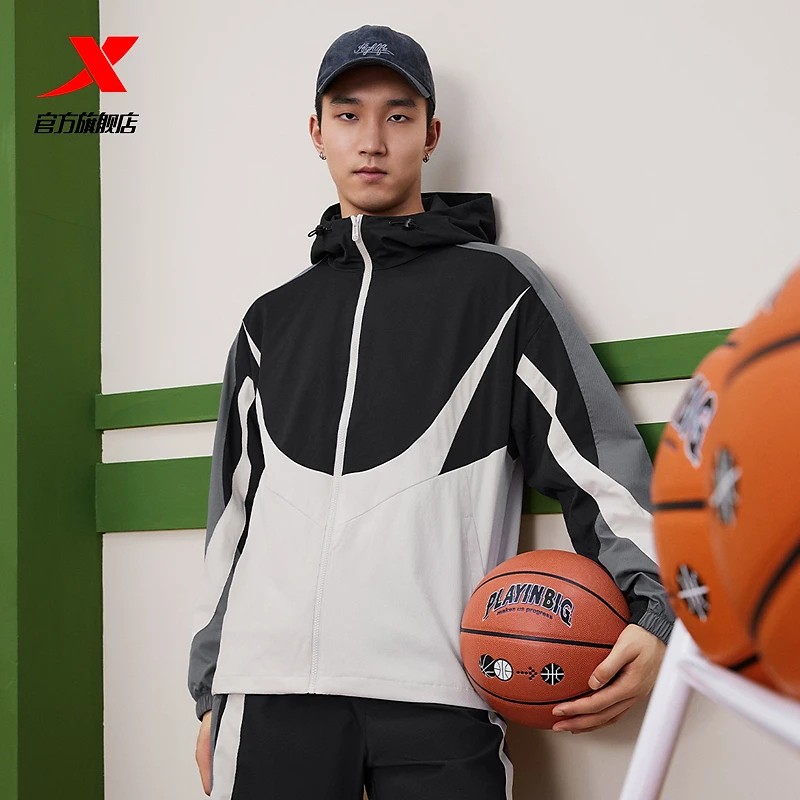 XTEP/特步运动双层风衣男女同款2024年春季新款休闲防风连帽外套