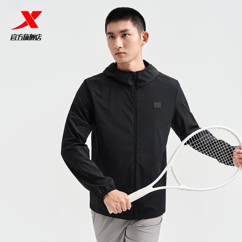 XTEP/特步运动外套男夏季新款男子休闲透气冰丝速干衣连帽防晒衣