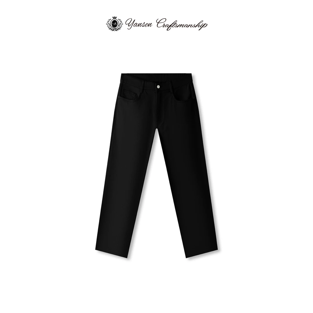 【黑标系列】防褪色活性特黑重工水洗优可丝直筒牛仔裤长裤YS003