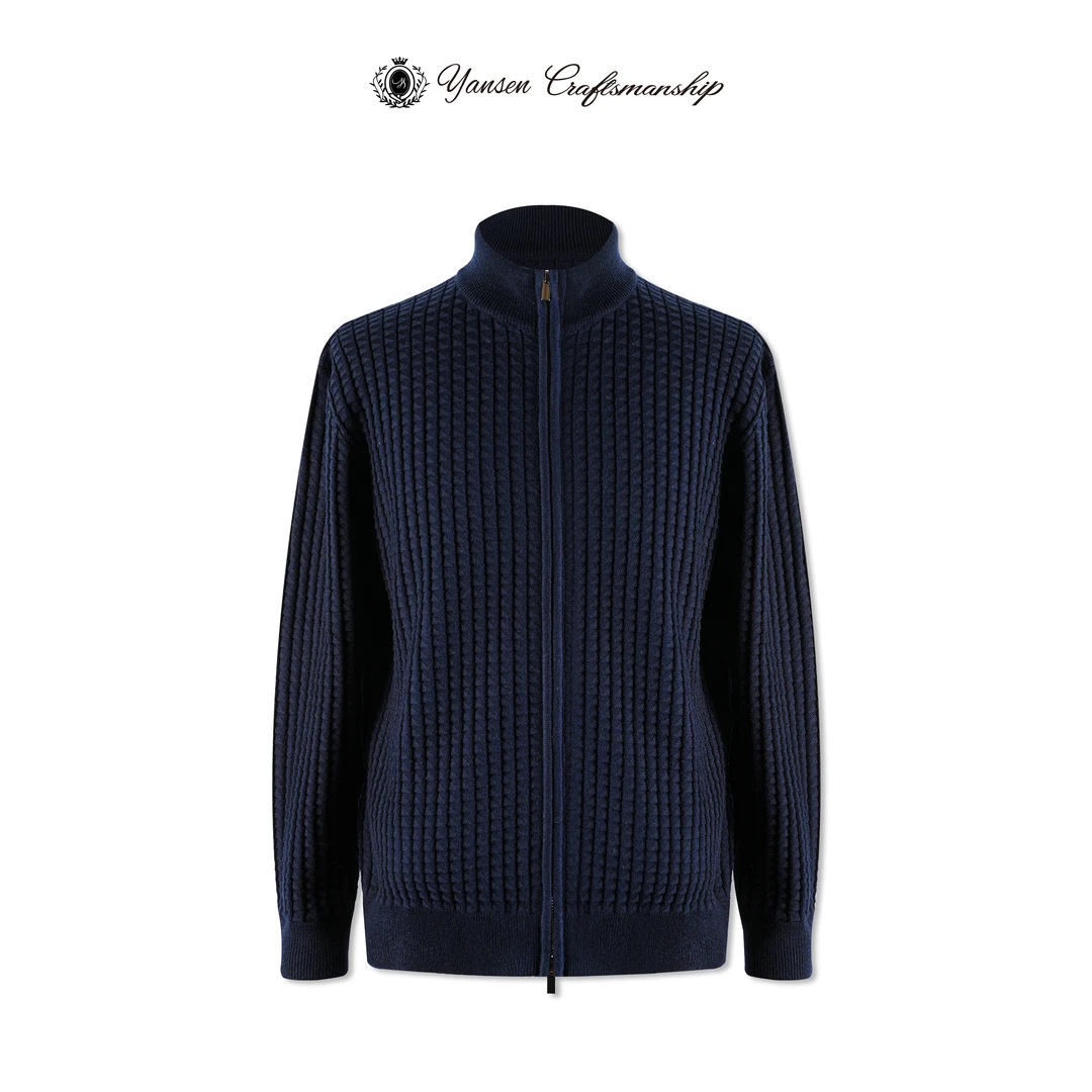 【丝光羊毛】24FW/高重磅德国进口机机织纹理感小立领开衫外套 4021