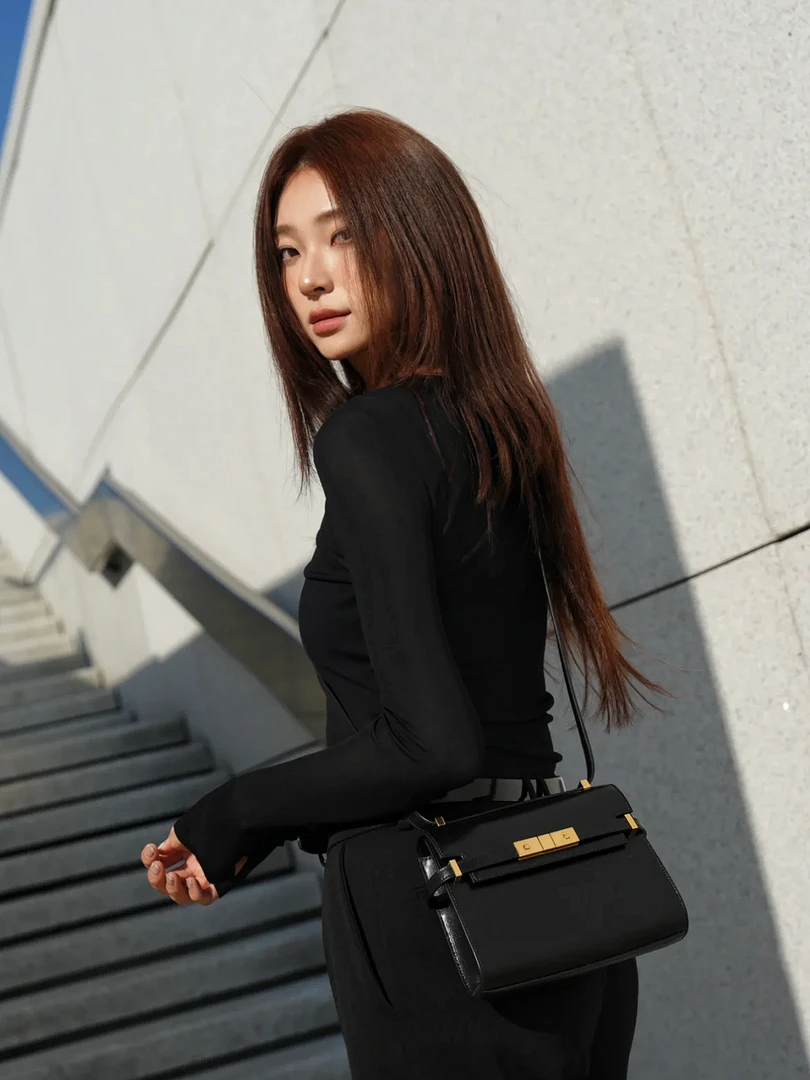 鳄鱼纹包包女曼哈顿包真皮女包新款潮单肩腋下包法棍包