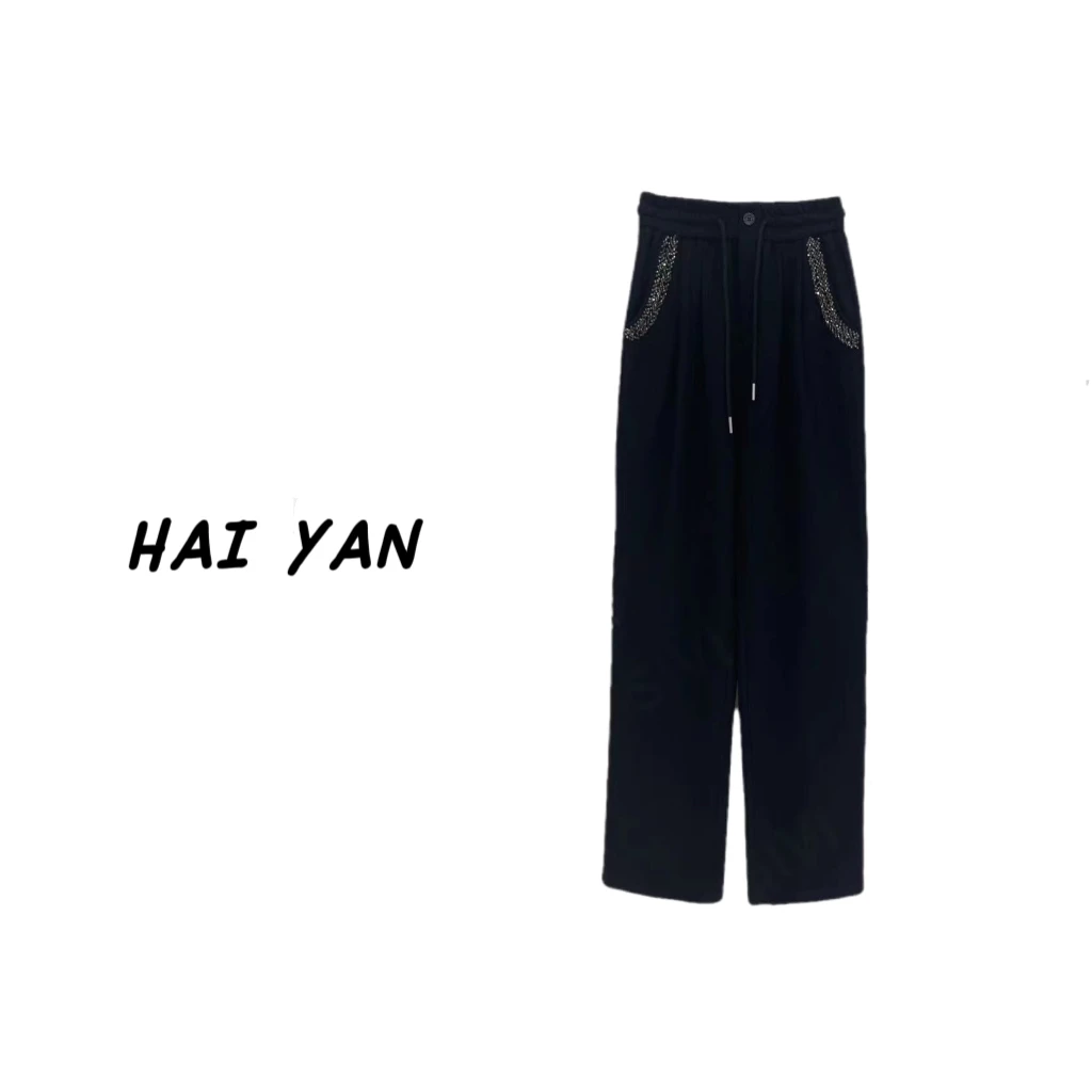 SIVI【漫步星球】2023早秋新款女士高档阔腿裤垂坠感高腰裤子F1506