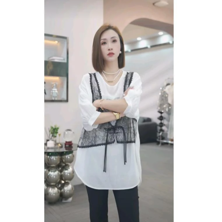 【熙薇品牌】T恤【蝴蝶】2024夏季新款假两件欧货重工大板上衣F5084