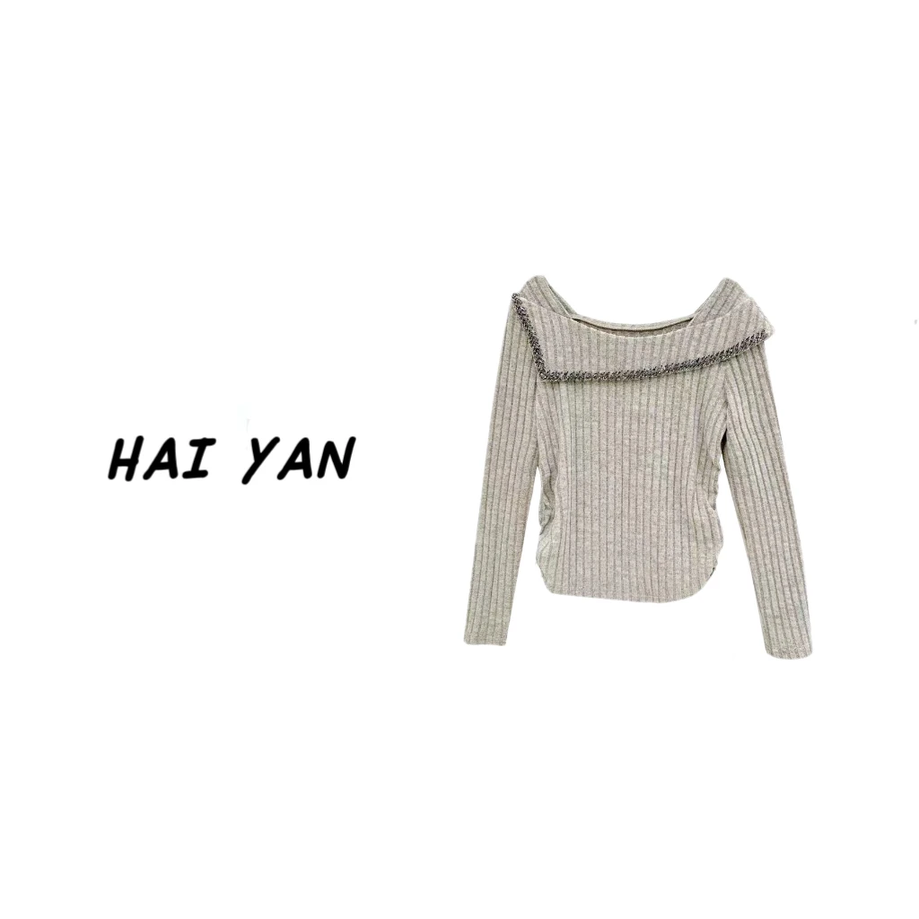 【熙薇品牌】2023早秋新款高级设计感上衣休闲百搭女长袖F1805