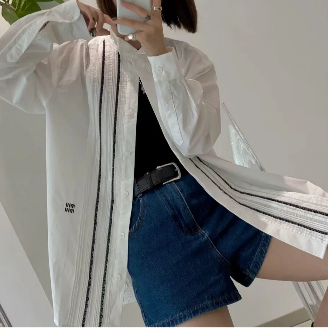 miumiu/谬谬榛榛臻选/99新/BC00507/谬谬衬衫/40