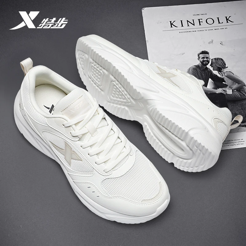 特步男鞋2025新款夏季透气运动鞋男士潮百搭厚底休闲老爹鞋子男款