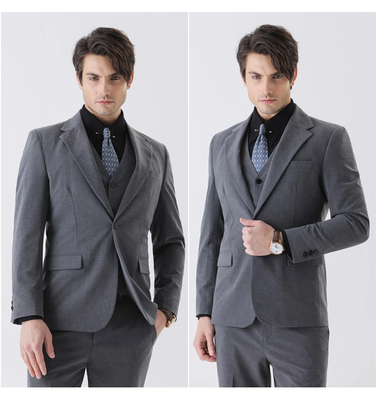 860西装男士休闲结婚修身商务韩版春夏薄款潮流绅士职业装平驳领