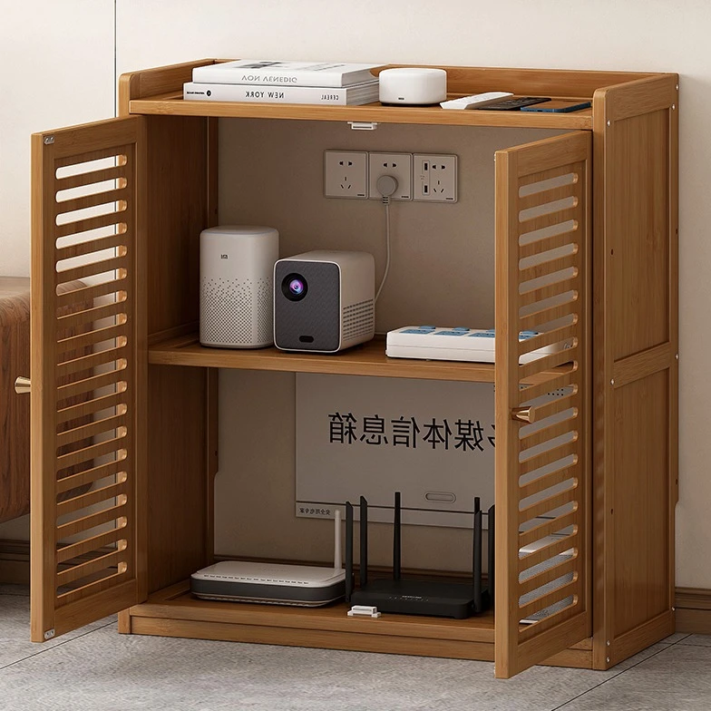 无线路由器收纳盒落地免打孔机顶盒架子WiFi置物架光猫装饰遮挡箱