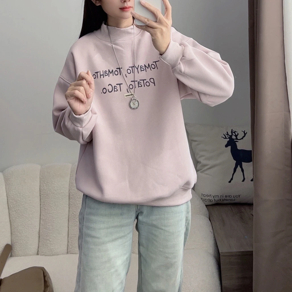 高端圆领加厚加绒卫衣女士2024新款爆款秋冬季时尚卫衣女DYY2522