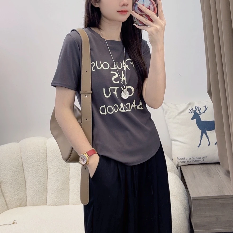 2024夏季新款韩版修身显瘦百搭棉T恤上衣DYY1176