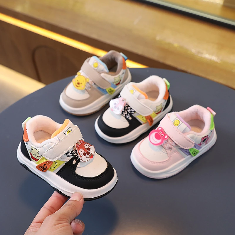 女宝宝学步鞋秋冬季加绒二棉婴儿鞋0-2一岁小童卡通男童棉鞋软底1