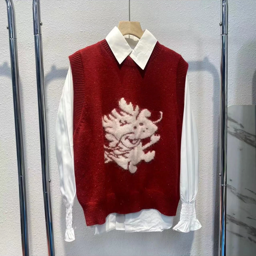 075秋冬款龙年圆领无袖马甲