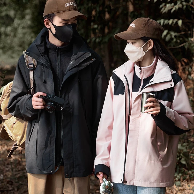 北家新款三合一可拆冲锋外套男女同款户外爬山穿搭川西旅游外套