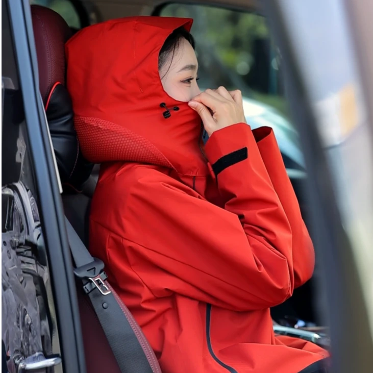 新款充气枕气囊冲锋衣男女款三合一可拆卸登山服外套百搭情侣款