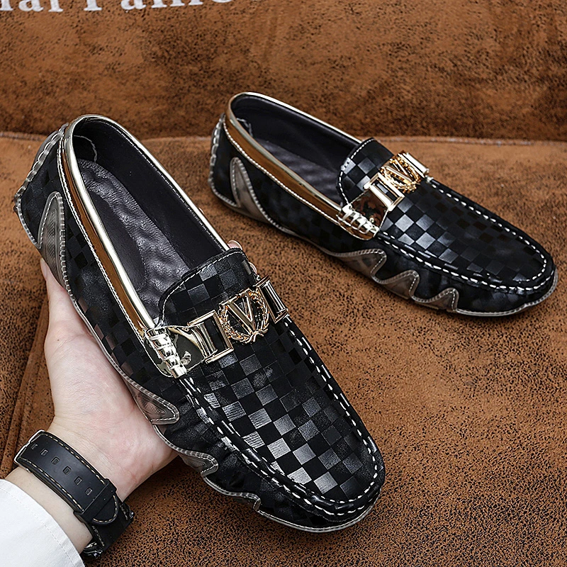 真皮韩版豆豆鞋男2025新款男士商务休闲皮鞋潮流轻奢时尚驾车潮鞋