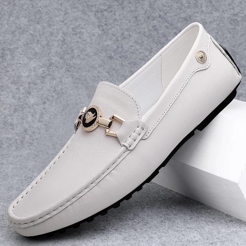 轻奢豆豆鞋男真皮2025新款秋季男士休闲皮鞋软底舒适懒人驾车潮鞋