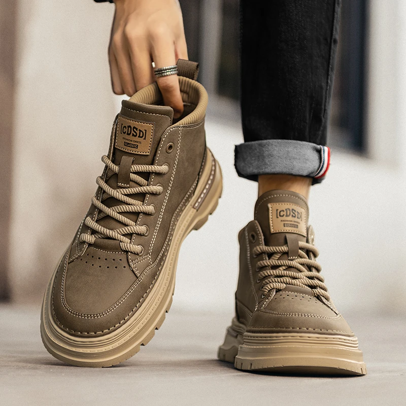 马丁靴男冬季加绒保暖英伦风厚底短靴子男款运动休闲工装靴男潮鞋