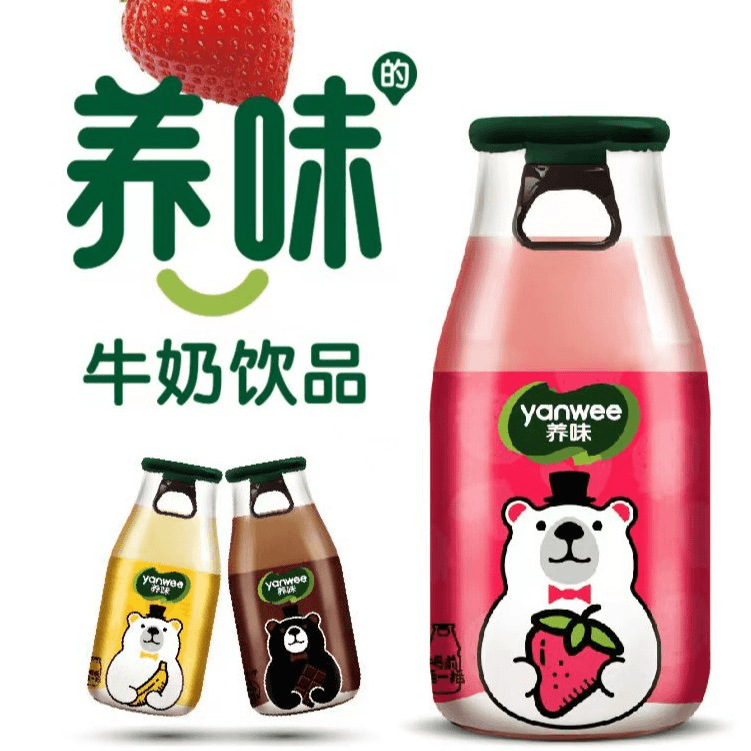 yanwee/养味牛奶饮品香蕉巧克力草莓牛奶饮品190g*6瓶