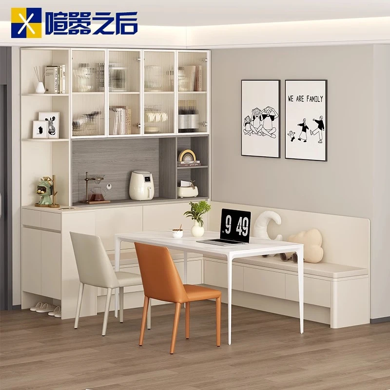 去客厅卡座餐边柜一体靠墙储物柜餐桌椅组合门厅鞋柜玄关柜8G367