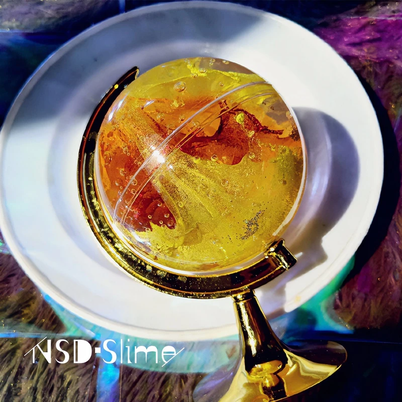 地球仪史莱姆解压玩具起泡胶网红礼物摆件玻璃心脆泥造型泥仙女孩