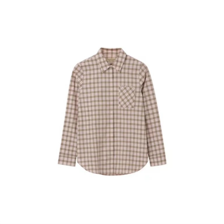 【巴黎直邮】Burberry博柏利 格纹长袖休闲衬衫 女款粉色80031201