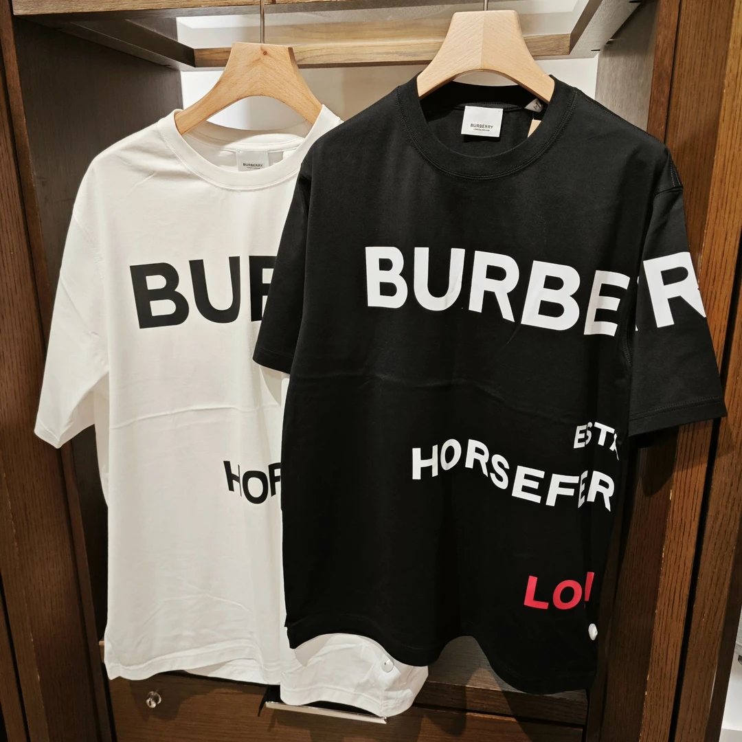 【巴黎直邮】Burberry博柏利男款字母标黑/白色圆领短袖T恤80843311