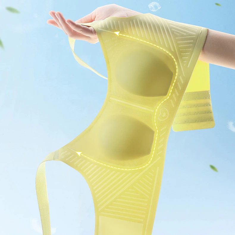 【空调杯】果冻条软胶提拉收副乳无痕夏季宽肩带文胸268聚拢大码