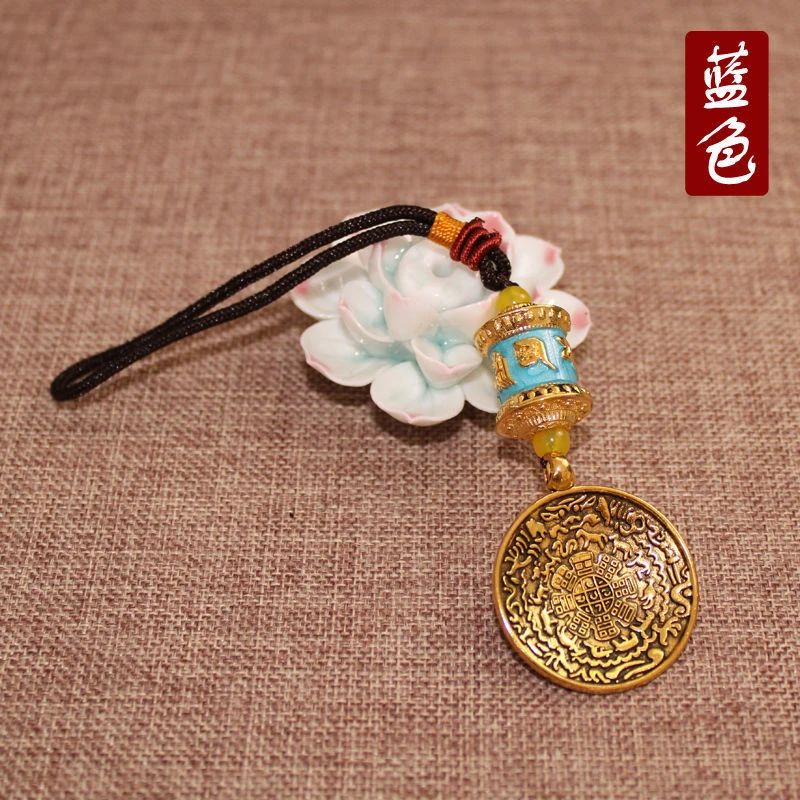 转桶九宫挂件十二生肖合金随身携带腰牌首饰民族风平安