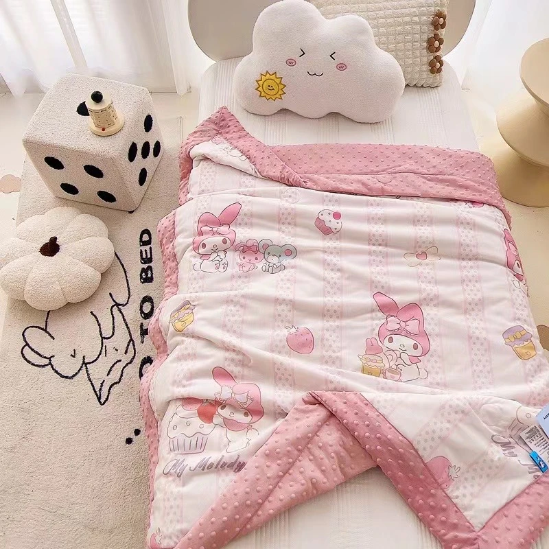 夏季儿童豆豆毯婴幼儿机洗盖被空调被豆豆绒幼儿园夏被夏凉被双层