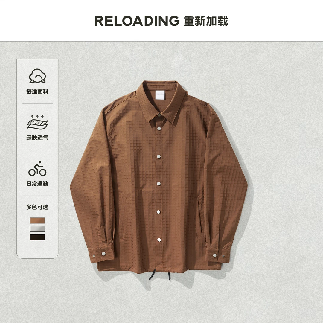 【春款热销】重新加载 方格肌理亲肤舒适山系复古衬衫夹克