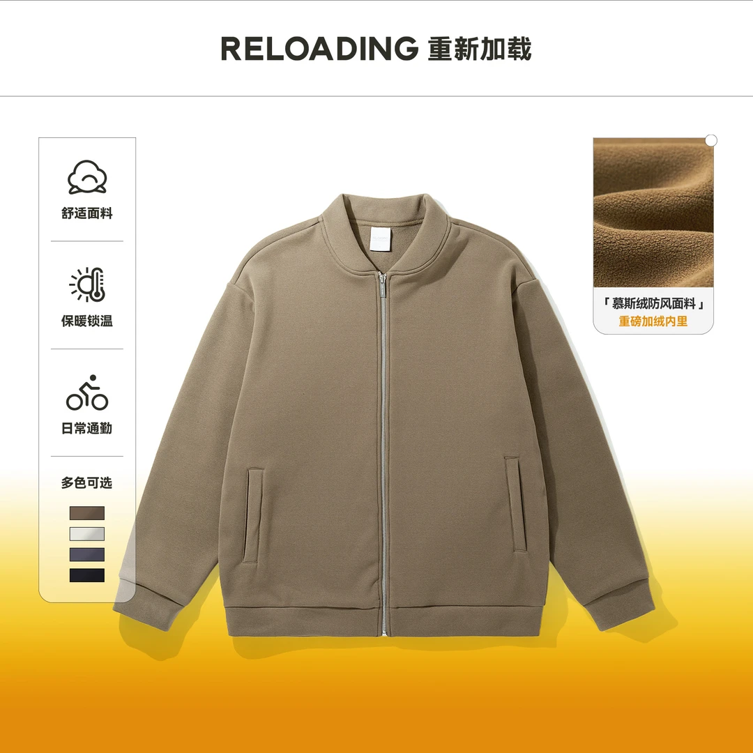 【冬季新款】Reloading重新加载 慕斯绒保暖双面绒飞行员夹克外套