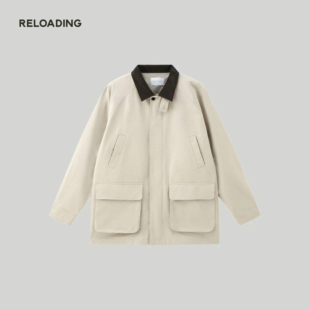 【春款热销】重新加载 巴恩风灯芯绒撞色翻领猎装夹克休闲百搭外套