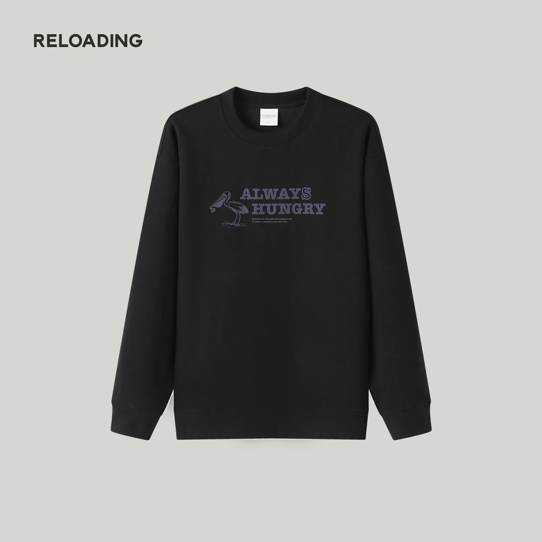 Reloading重新加载 贪吃兽系列鹈鹕印花秋季时尚圆领卫衣