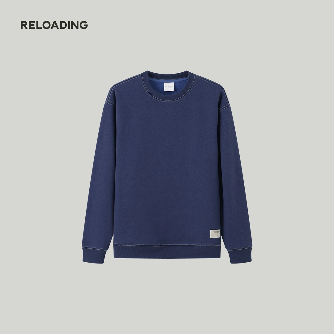 【秋款热销】Reloading重新加载 麦穗棉撞色明线圆领百搭休闲卫衣