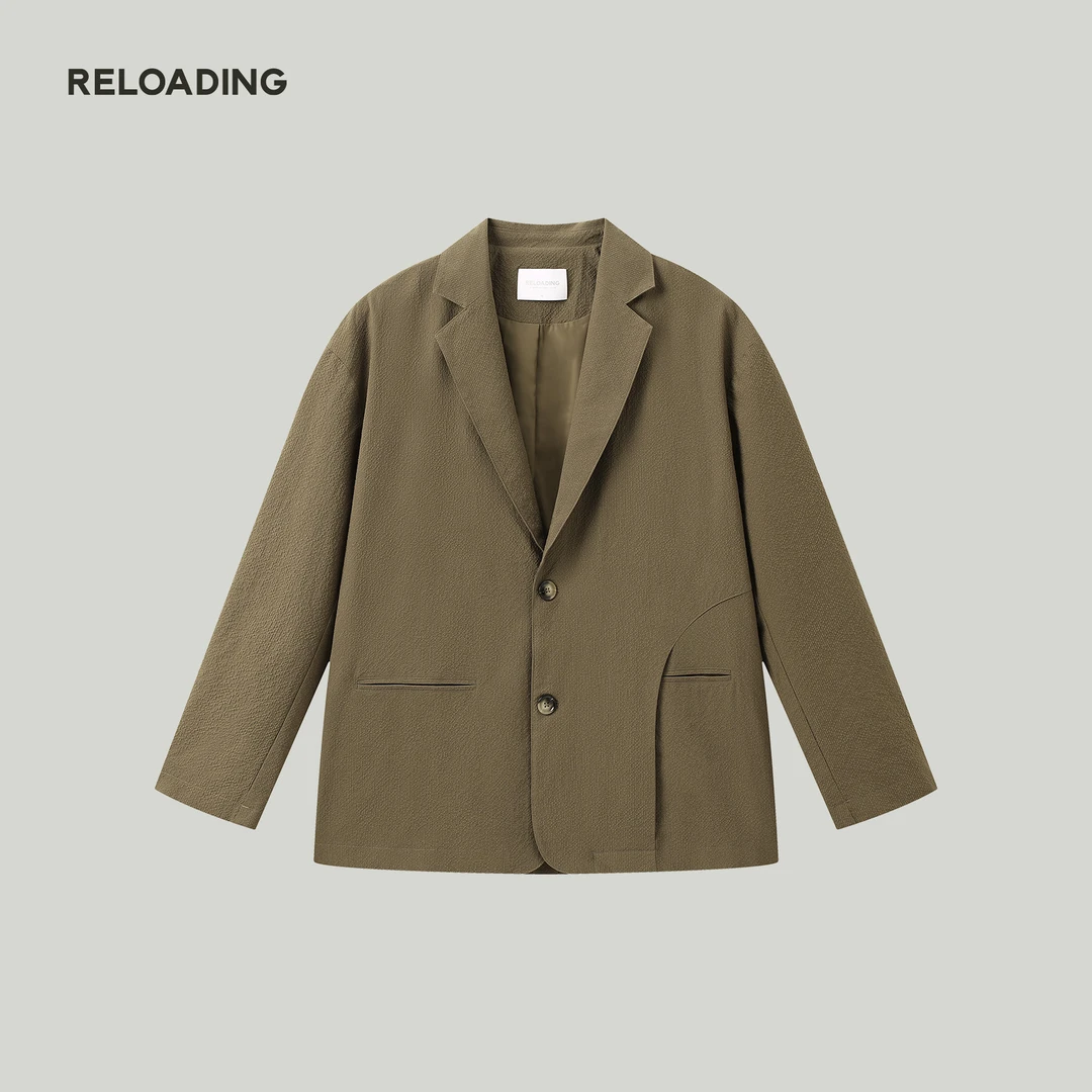 【秋款热销】重新加载经典平驳领泡泡纱英伦复古休闲西装高级感男装