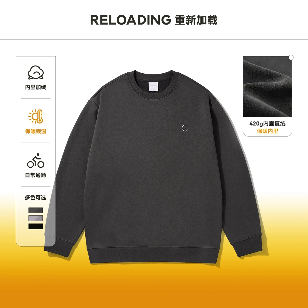 【冬款热销】重新加载 重磅软糯撞色厚板印花加绒圆领卫衣