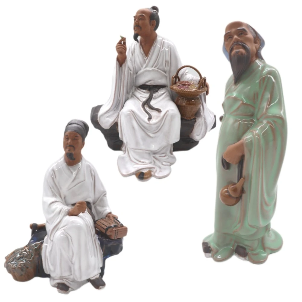 药圣李时珍神医华佗张仲景佛山石湾陶瓷公仔人物摆件送朋友礼物