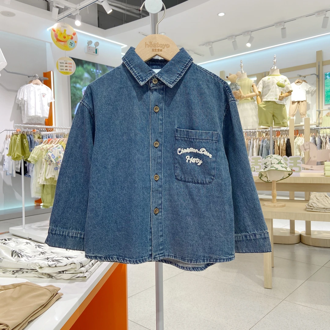 皇室童缘2024男童秋季牛仔外套柔软亲肤舒适休闲春秋款长袖秋款