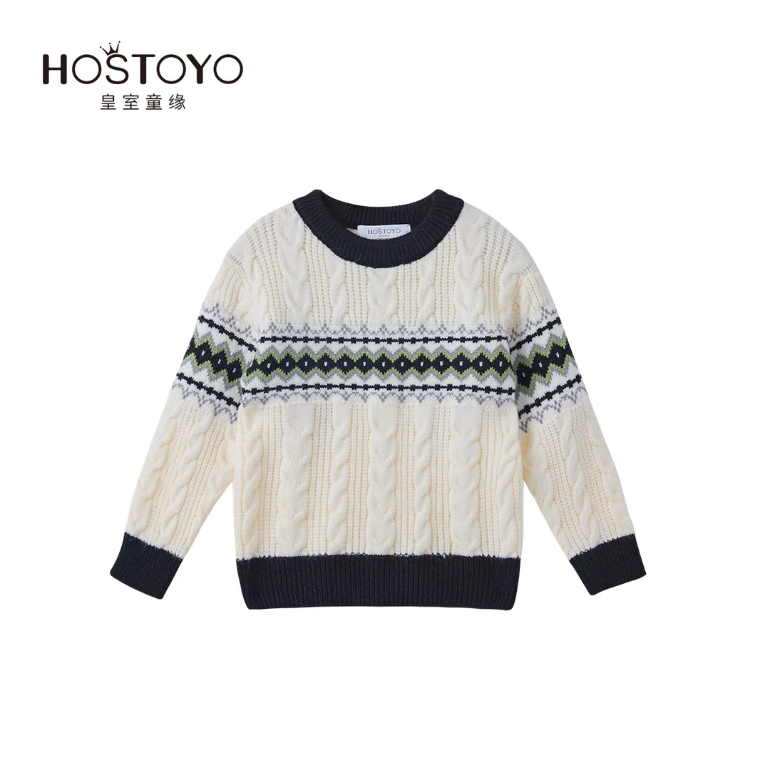 皇室童缘男童冬装时尚冬款毛衣柔软抗起球长袖儿童装15430230009