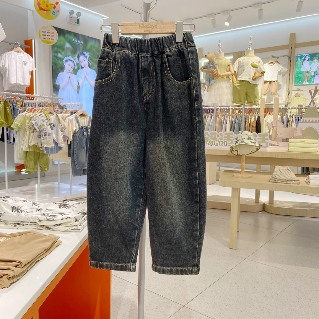 皇室童缘【再生纤维】2024男童秋季牛仔长裤舒适柔软亲肤秋款高能感
