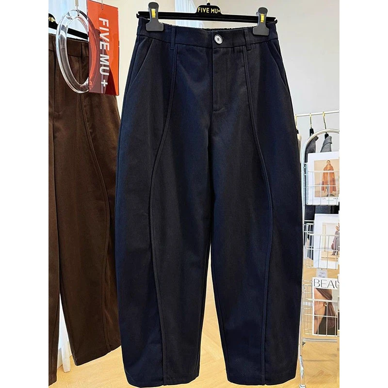 特大码300斤情侣美式复古阔腿休闲裤男女秋冬新款百搭工装镰刀裤