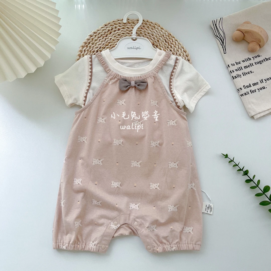 娃丽比福利款-夏款两件套 吊带哈衣+短袖上衣 可爱透气