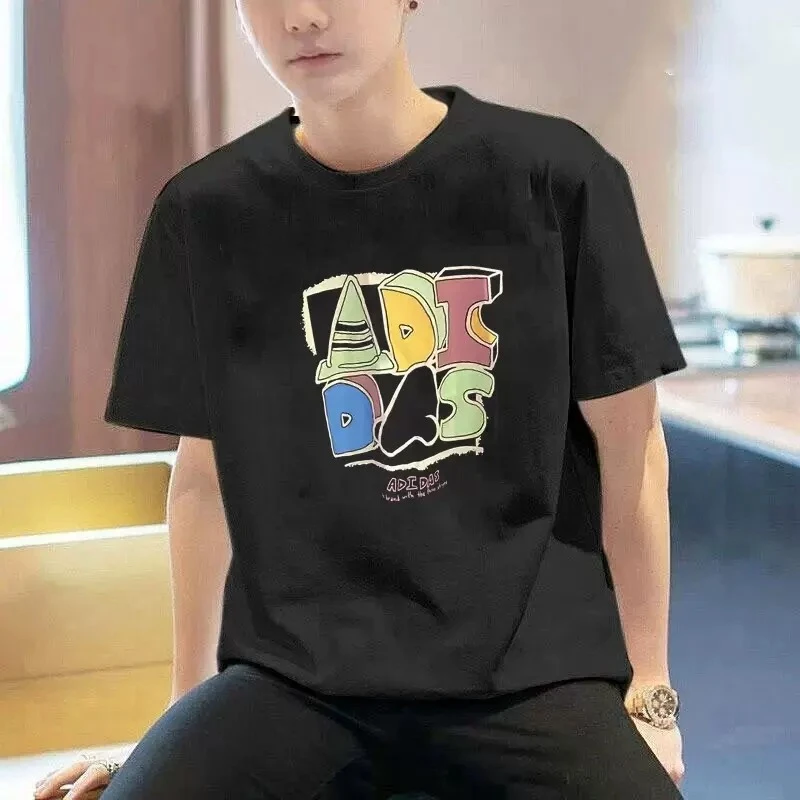 Adidas/阿迪达斯--男短袖T恤2024夏季印花圆领半袖运动服 JN4890