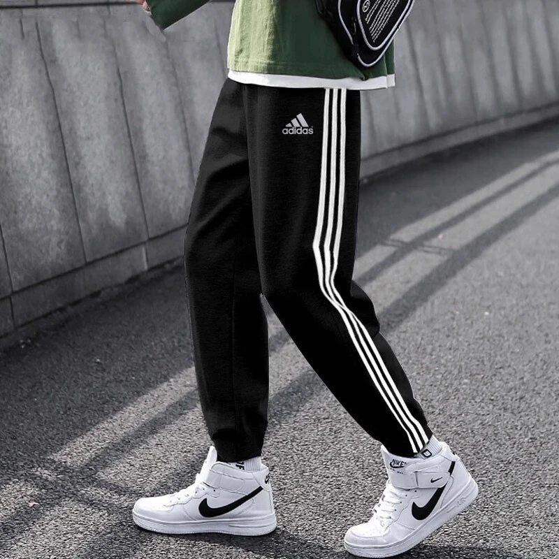 【瑕疵慎拍】 adidas/阿迪达斯针织长裤GK8995-016-S-侧边条纹发黄