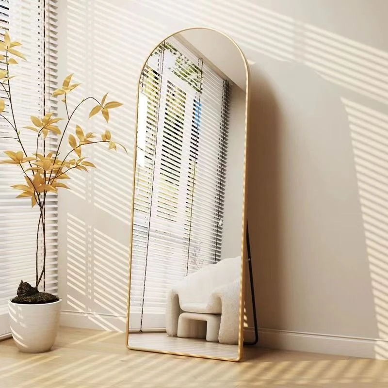 高清奶油风全身落地镜壁挂贴墙穿衣镜试衣镜屏家用大舞蹈镜子