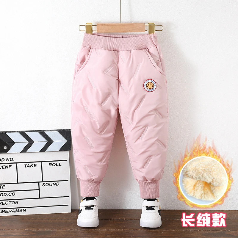 儿童棉裤三层加绒洋气男女宝宝绒裤子冬季外穿防风保暖裤子中小童