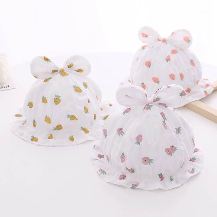 婴儿帽子新品春夏薄款幼儿渔夫帽新生儿0-3-6个月小宝宝可爱盆帽