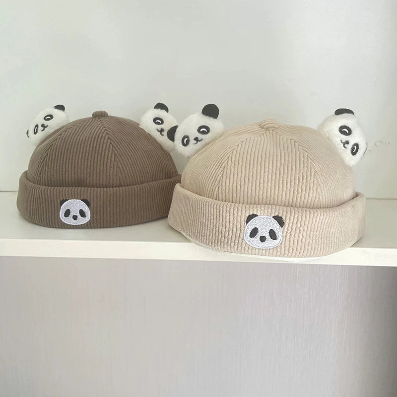 宝宝帽子熊猫造型秋冬地主帽男童卡通礼帽1-2-3岁小孩秋天帽子潮